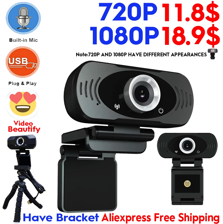 Веб-камера HD 1920x1080P Usb Plug And Play бездорожье Встроенный микрофон компьютер ПК прямая