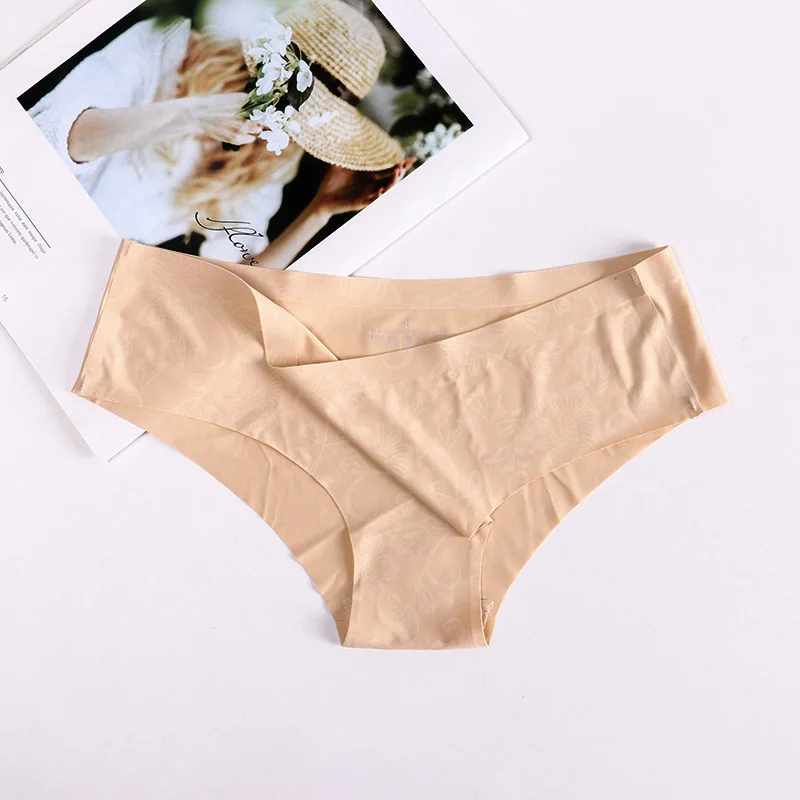 Женские шелковые бесшовные трусики цельные однотонные сексуальные для женщин