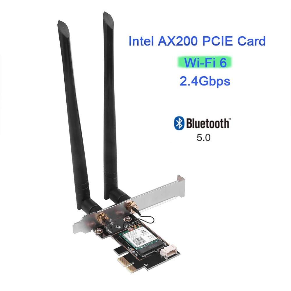 Kebidu двухдиапазонный беспроводной настольный PCIe для Intel AX200 Pro карты 802.11ax 2 4G/5 ГГц