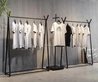 Iron simple clothing rack mens and womens clothing store display rack front side clothes rack floor type