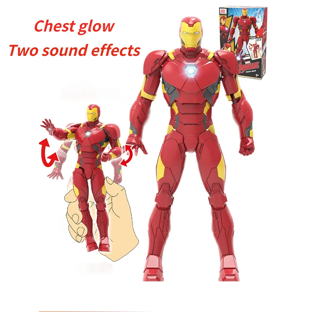 

Genuine LDCX Marvel Avengers 22cm Iron Man Spiderman Hulk Thanos Figure Luminous Sound Movable Gift Children Toys