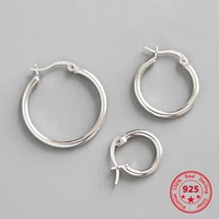 100 s925 sterling silver simple personality geometric hollow earrings