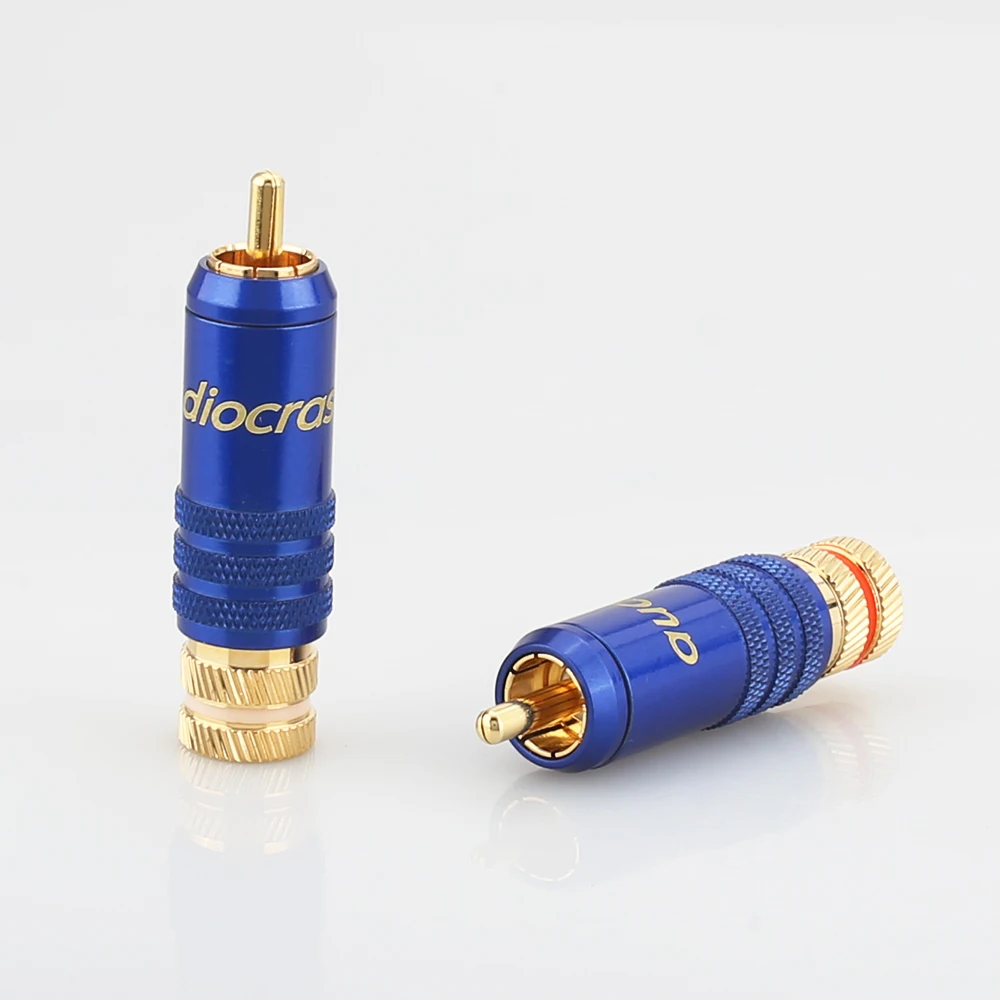 Высококачественный аудиокабель R002 с позолоченным штекером RCA 24K, 4 шт., разъем RCA HIFI для аудиокабеля «сделай сам»