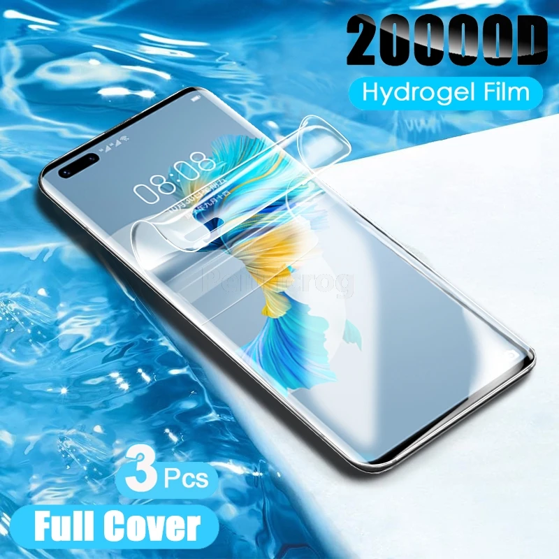 Гидрогелевая пленка 3 шт. для Huawei Mate 40 30 20 Pro 10 Lite полное покрытие Защита экрана P40 P30