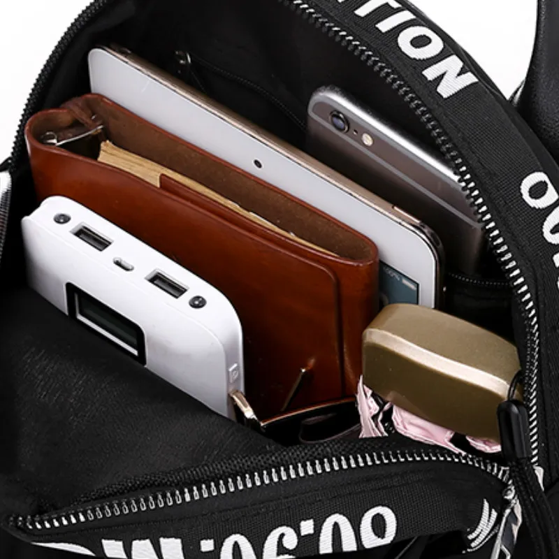 

Dragonfly Travel Backpack Trend Women Embroidery Wide Strap Bag Portable Ladies Oxford Cloth Messenger Bags Solid Color Handbags