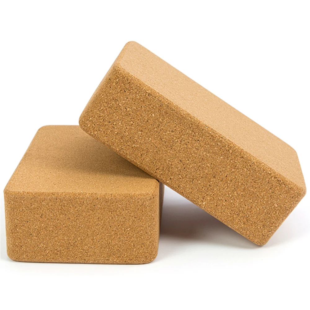 

2 PCS High Density Natural Cork Yoga Block Eco-friendly Non Toxic Pilates Blocks Wooden Non Slip Yoga Support Fitness Equipment