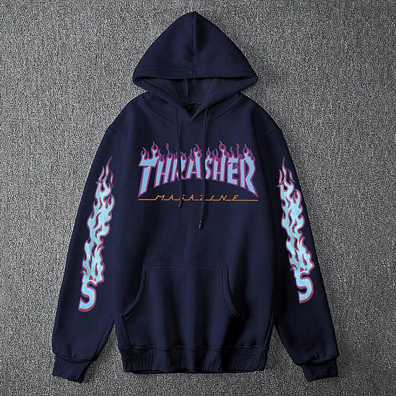 Осенне-зимняя популярная Европейская и американская фирма Blue Fire принт пламя плюс