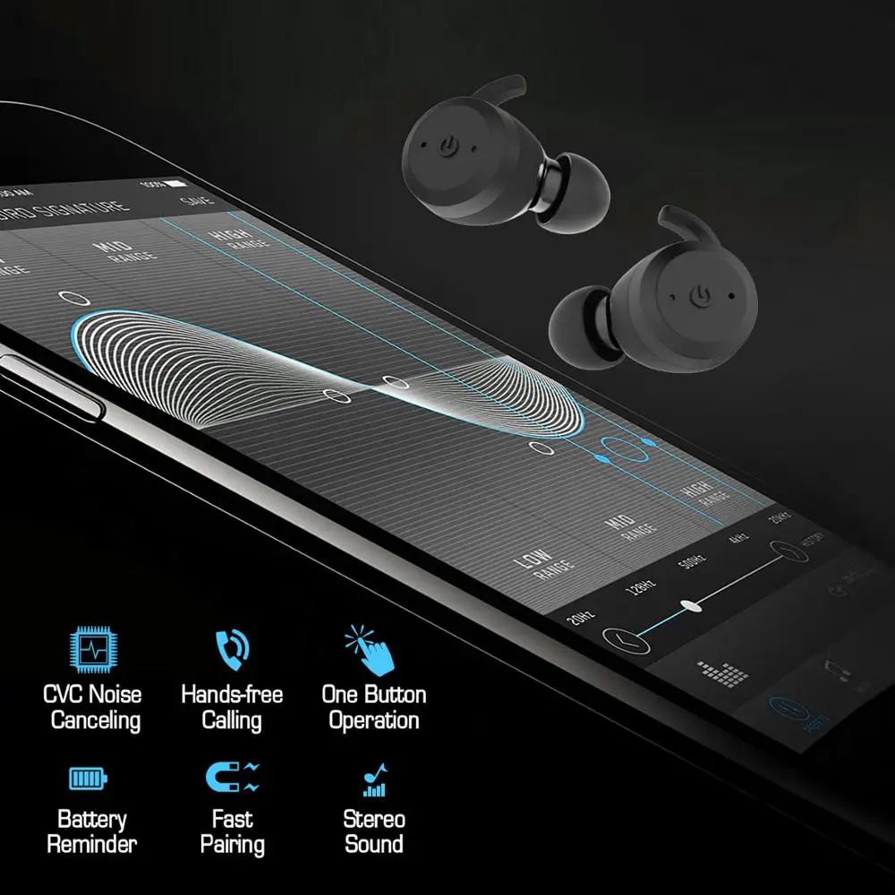 Caletop BE1018 Bluetooth 5 0 Беспроводной наушники спортивные для бега с Шум шумоподавления