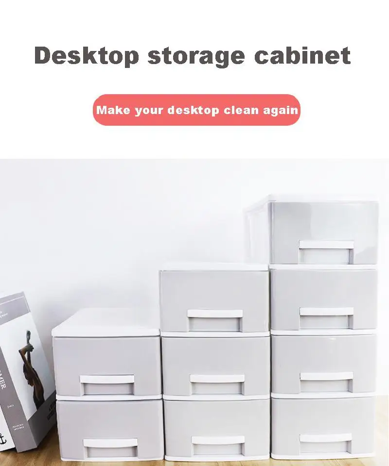 

4layer Drawer Desk Storage Box Plastic Document Sundries Holder Cosmetic Cabinet Storage Organizer Desktop Makeup Organizer Box