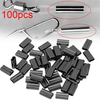 100pcs 810mm portable durable connector oval stainless steel double copper tube fishing wire tube line crimping sleeves