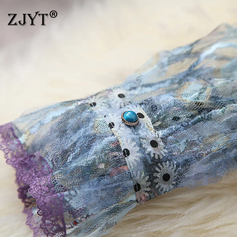 

High Quality Fashion Spring Runway Cascading Ruffles Lace Dress Long Sleeve Sexy Robe Elegant Women Vintage Holiday Vestidos