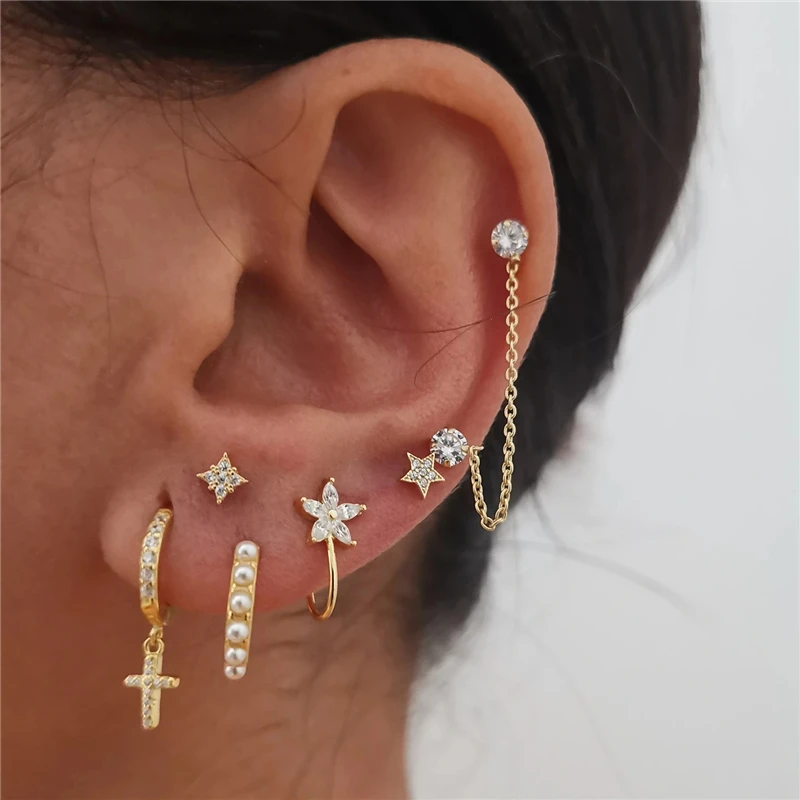 

BOAKO Pendientes Plata 925 Earrings For Women Butterfly Animal Stud Earrings Cartilage Jewelry Ear Piercing Unusual #19