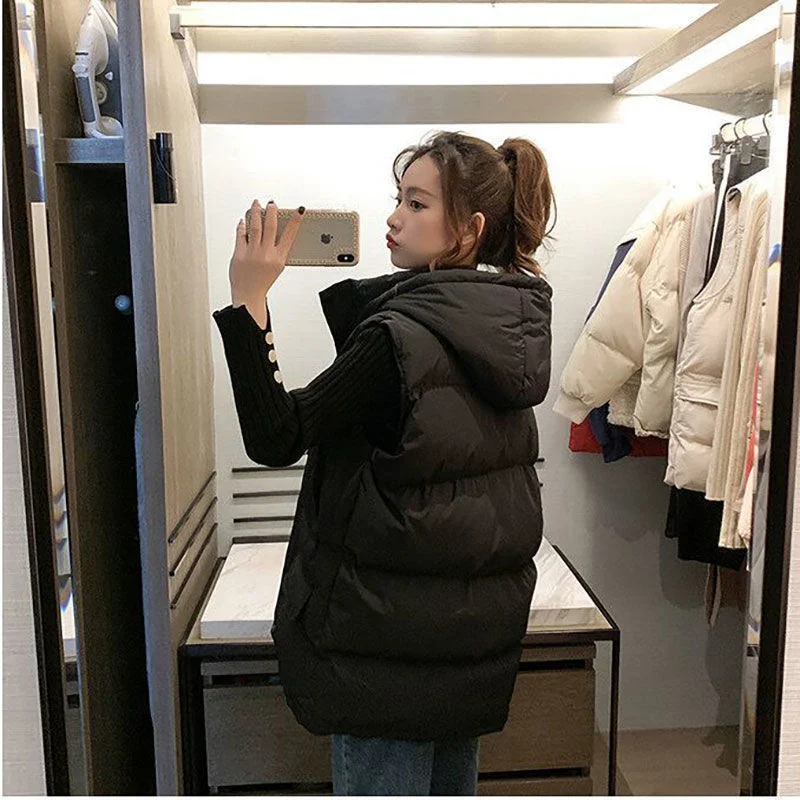 Новинка 2022 зимний пуховой жилет из хлопка парки Женское пальто средней длины с
