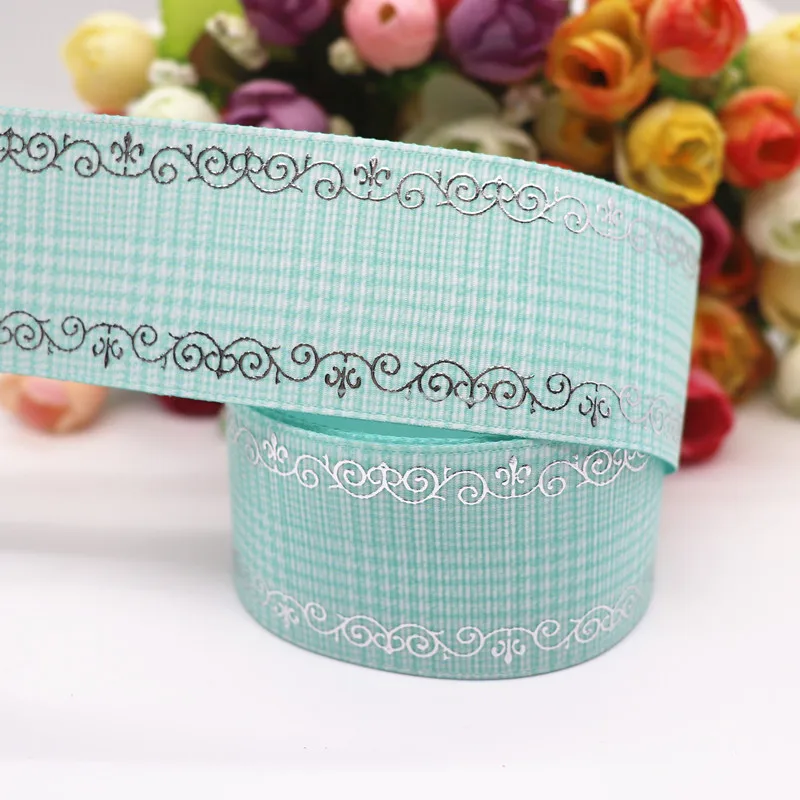 Лента для волос с серебристыми краями 10 ярдов 25 мм/38 мм материал ручной работы