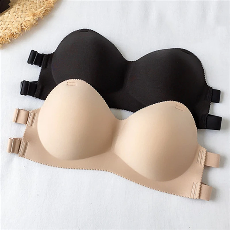 Sexy Backless Invisible Bra Push Up For Women Lingerie Seamless Brassiere No Sewing Solid Color Bra Strapless Bandeau