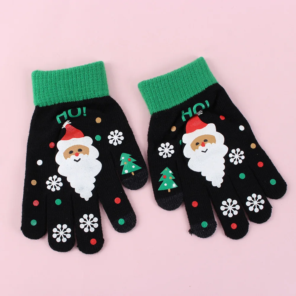 

Female winter gloves touch screen Christmas Stretch Knit wool knit student mobile games outdoor warm Women Warm