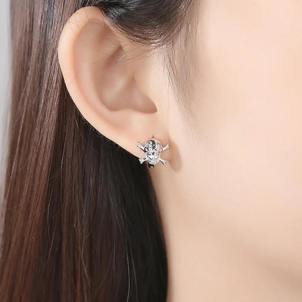 Крошечные модные роскошные качественные золотые круглые серьги кольца с черепом