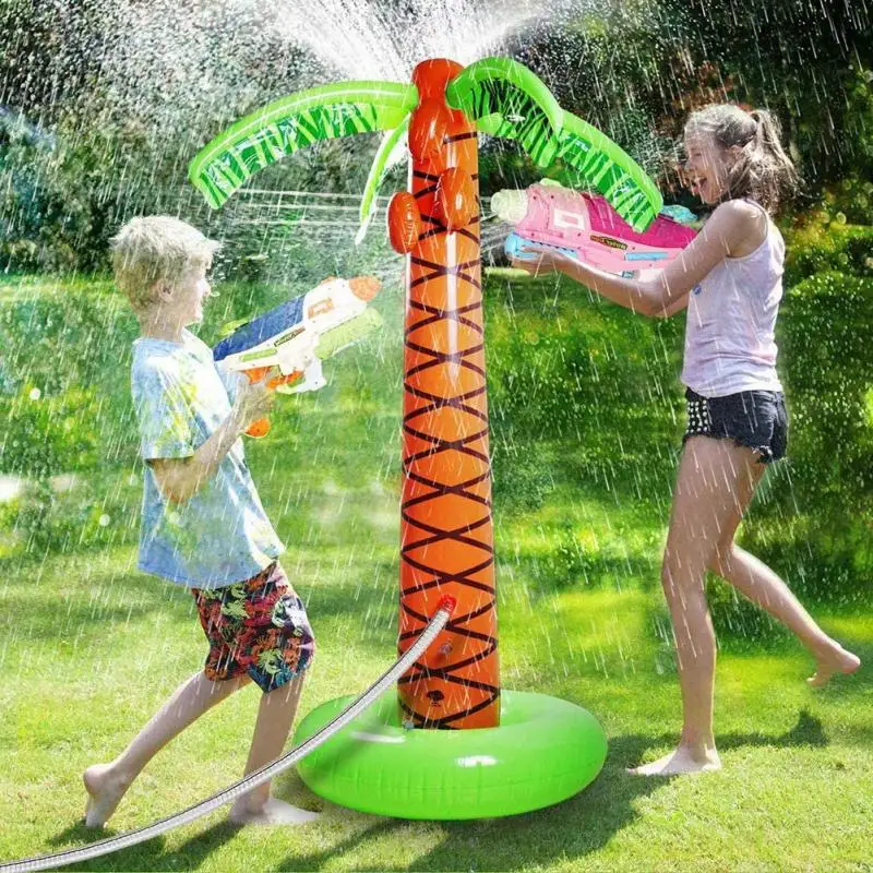 

160Cm Sprinkler Coconut Palm Tree Inflatable Beach Lawn Ball Spray Water Balloons Summer Outdoor Swimming Funny Party Kids Toys