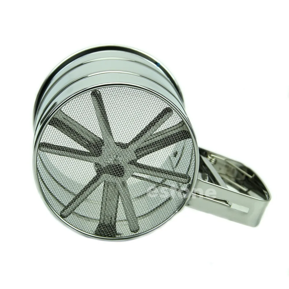 Stainless Steel Mechanical Flour Sifter Baking Icing Sugar Shaker Strainer Sieve | Дом и сад