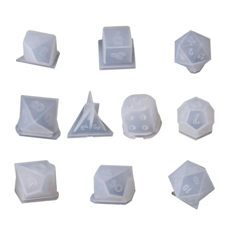 

10 Pcs/Set Transparent Epoxy Mold UV Resin DIY Dice Mould Crafts Making Molds W0YA