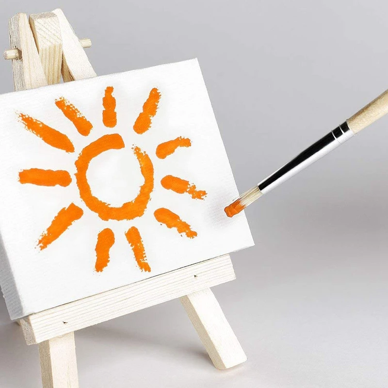 15 шт. художников 5 дюймов мини мольберт + 3 дюйма X3 холст Набор Живопись ремесло Diy