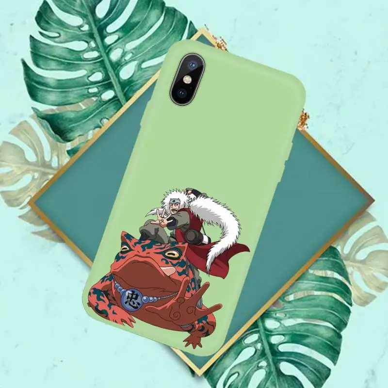 

Naruto Cartoon Anime Sasuke Phone Case Green Candy Color for iPhone 11 12 mini pro XS MAX 8 7 6 6S Plus X SE 2020 XR