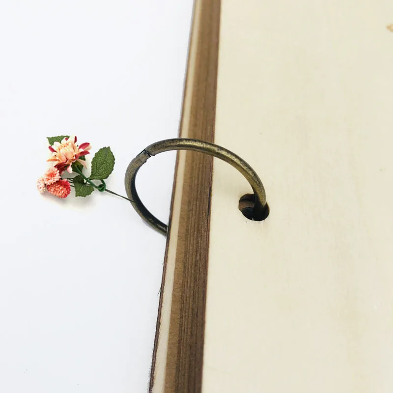 40 Page Personalized Guest Book Wreath Garden Wedding Engraved Wooden Floral Decor |