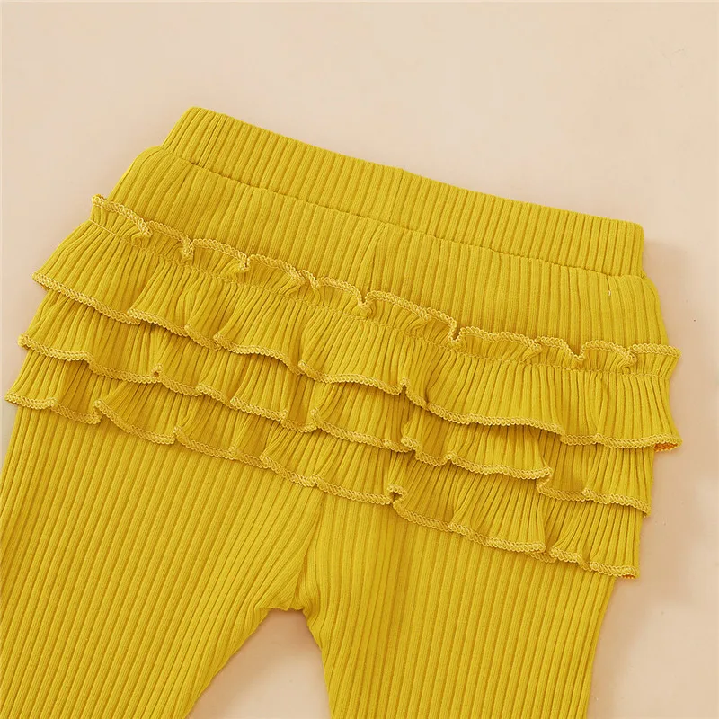 

2020 Baby Boy Girl Ribbed Clothes Set Kids Girls Cotton Long Sleeve T-shirt Tops And Pants Children Suit Baby Clothing Set 0-24M