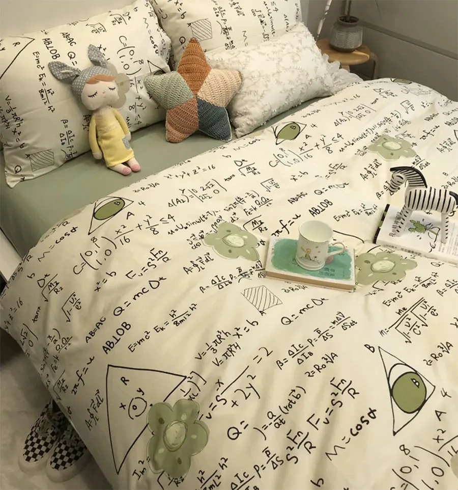 Модный крутой Комплект постельного белья зеленого цвета с надписью для