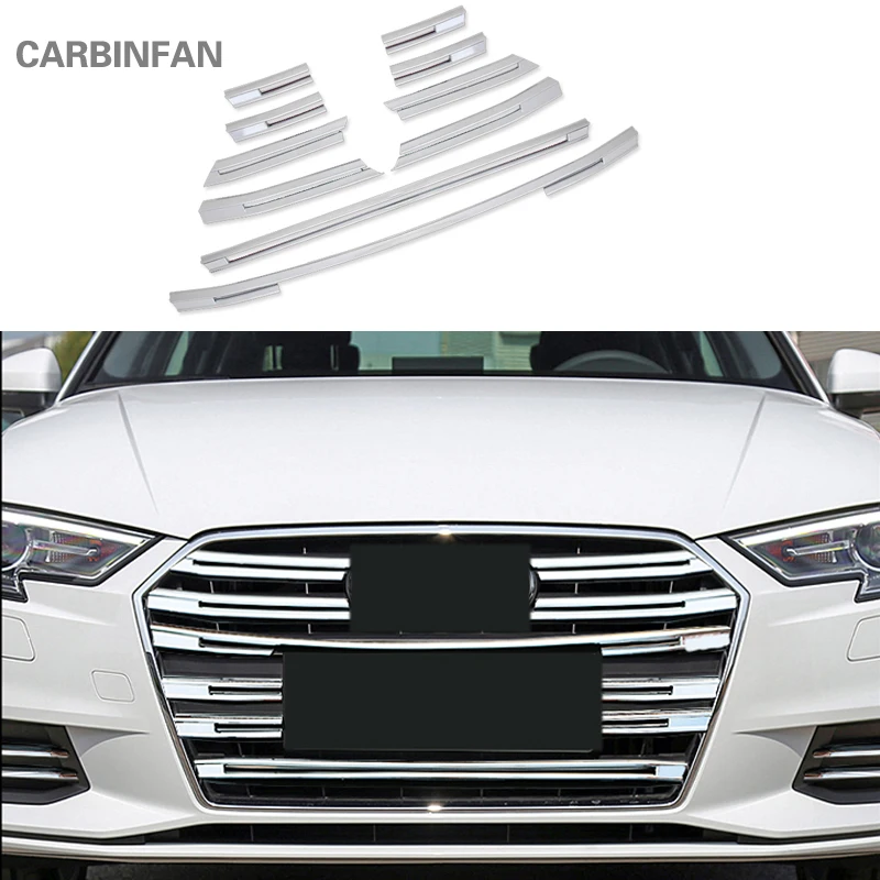 10 шт./компл. ABS хромированные полосы на переднюю решетку вентиляции автомобиля