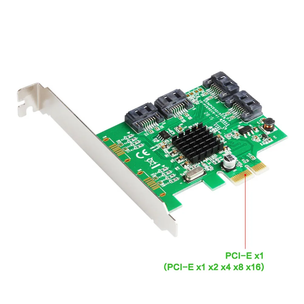 

PCI-E to SATA 6G Adapter Card 4-port Expansion Card PCI-Experss X1 SATA 3.0 4-port Controller Card Converter Adapter