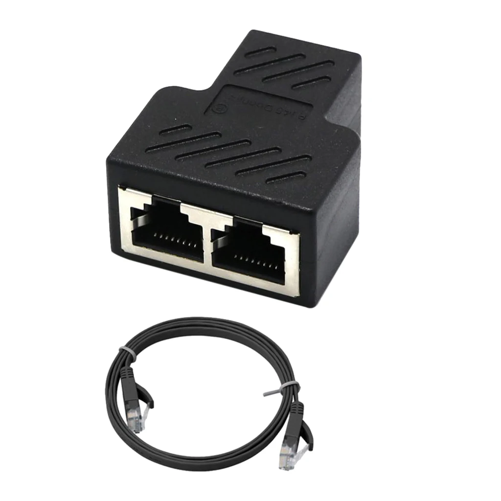 Адаптер-разветвитель на 2 порта кабель LAN Ethernet переходник с кабелем |