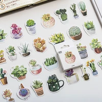 mohamm 50pcs boxed stickers feelings of succulentsstickers creative cute cartoon plant sticker flakes scrapbooking gift girl sch