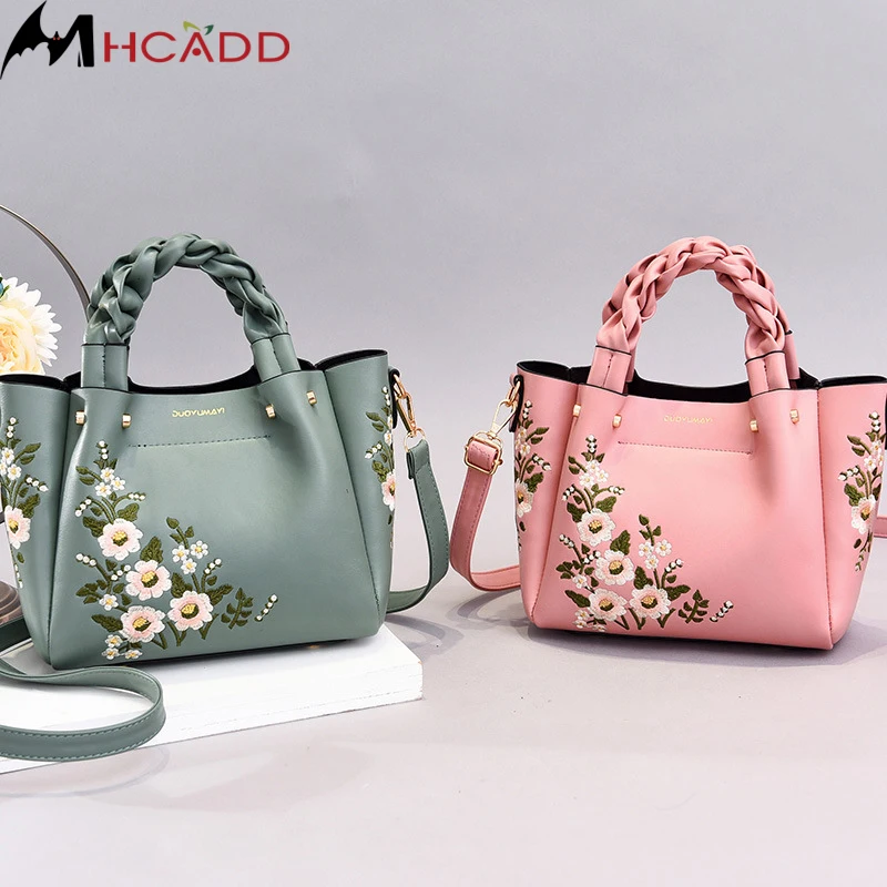 

Модная Высококачественная женская сумка из искусственной кожи, Дамский саквояж на плечо, мессенджер, дорожные тоуты с цветочным принтом, ро...