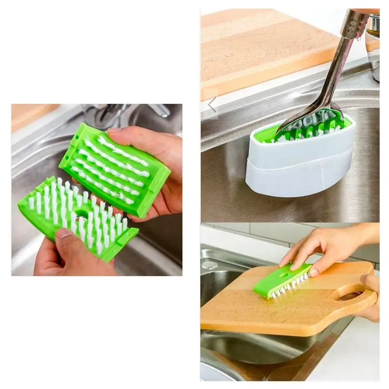 1 кухонная щетка для мытья овощей губка посуда скруббер мойка столовые приборы