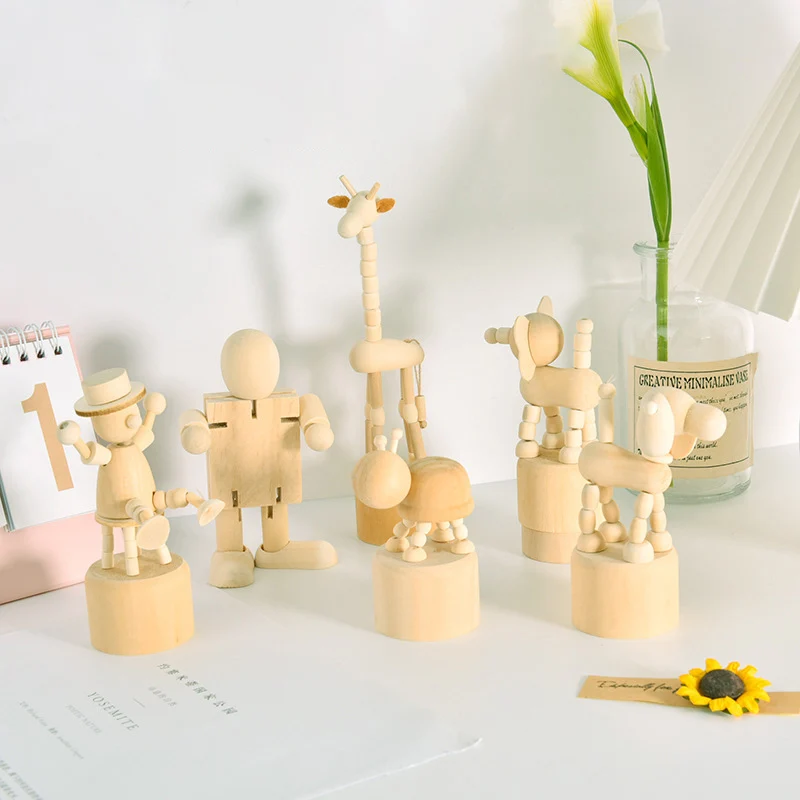 Подвижные фигурки кукол из мультфильма деревянные декоративные статуэтки