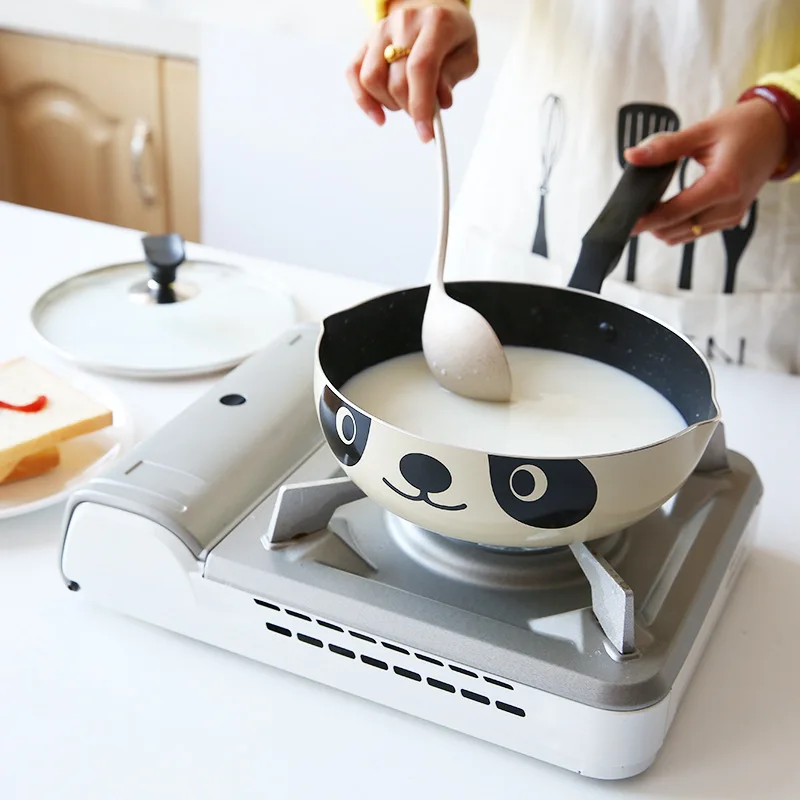 20CM Panda Pot Japanese Style Induction Cooker Universal Frying Pan Non-Stick Aluminum Stone | Дом и сад