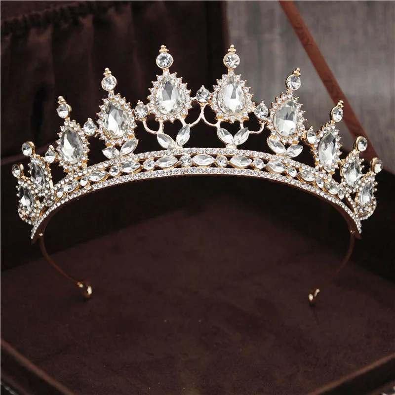 Gold White Роскошные серебряные Кристальные Звезды Повязки для волос винтажные Стразы Свадебная Корона-Тиара повязка для волос Свадебная Ювелирная тиара De Noiva Мода - Окраска металла: Gold White