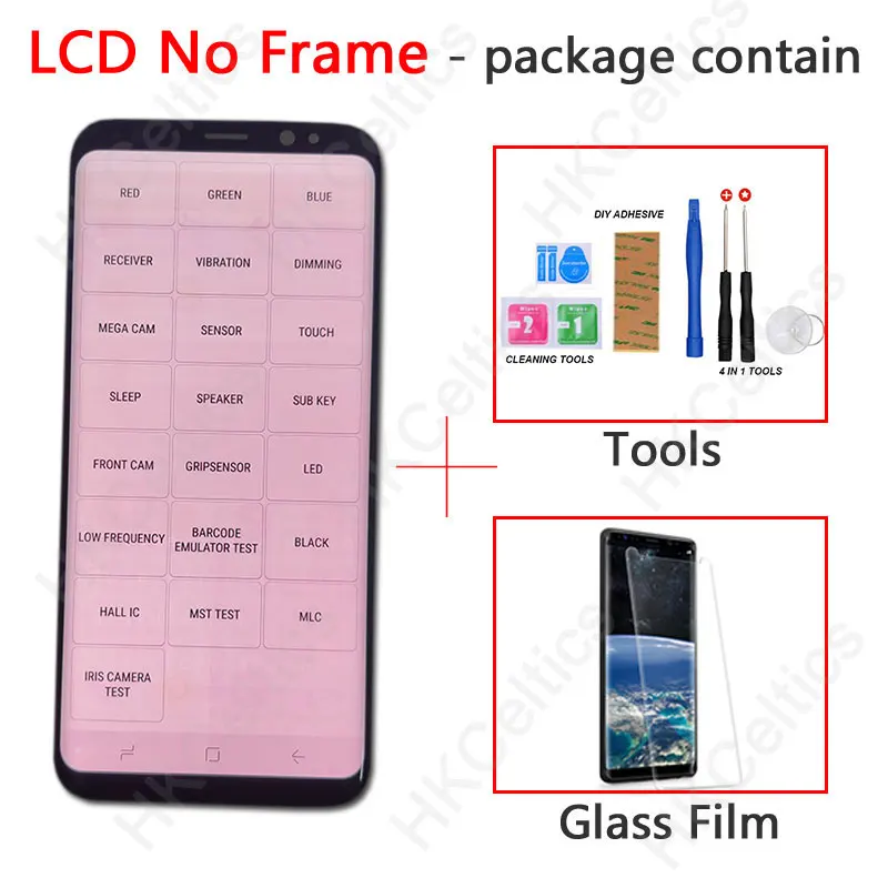 ЖК-дисплей для samsung Galaxy S8, ЖК-дисплей S8 plus, G950, G950F, G950FD, G955F, сжигание теней с сенсорным экраном, дигитайзер, замена