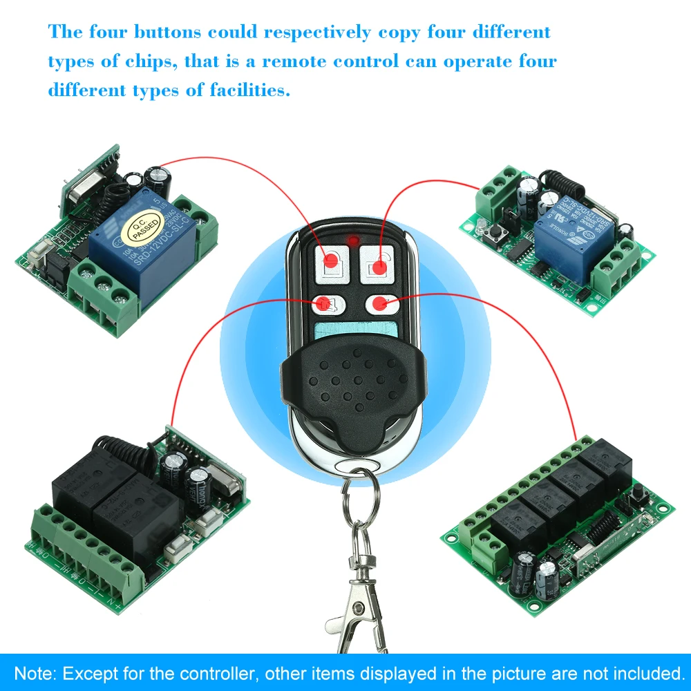 433 МГц 4 кнопки копия клонирования Дубликатор пульт дистанционного управления