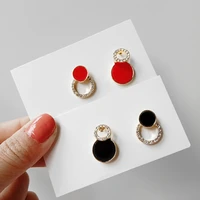 womens fashion personality earrings s925 silver needle diamond circle earrings korean temperament earrings fashion jewelry