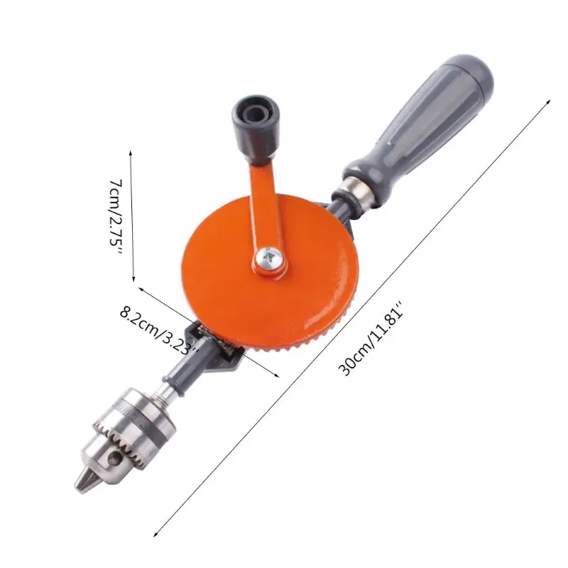 

1/4 inch Portable Hand Crank Drill Mini Manual Drill With Double Pinions For Wood Plastic Double Gear Woodworking Tool