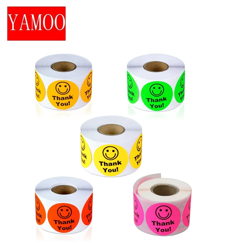 

Round Smiley Face Happy Stickers 1"Circle Teacher Labels Diary Stationery Sticker Scrapbooking Cute Stickers