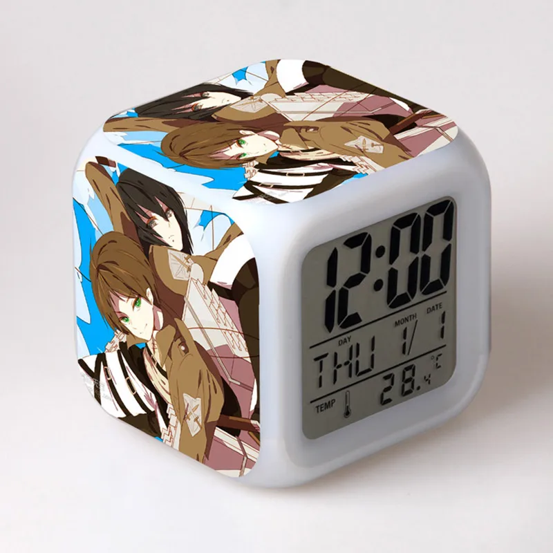 7 цветов изменить сенсорный светильник будильник reloj despertado часы мультфильм