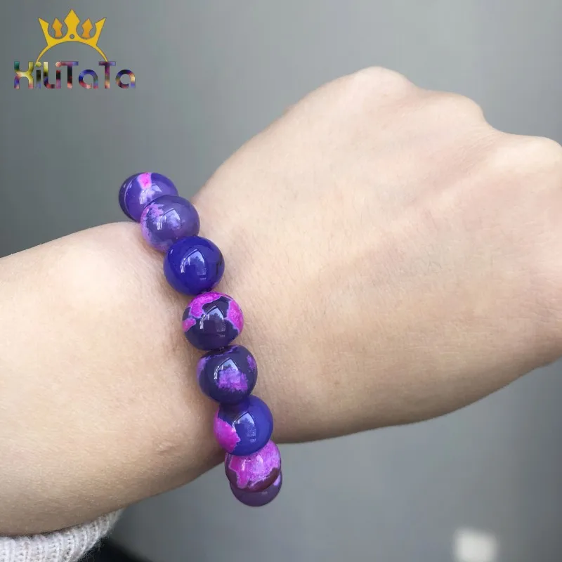 Natural Stone Purple Fire Agates Beads Round Loose Spacer Bead 15''Strand 6/8/10mm For Jewelry Making DIY Bracelets Necklace |