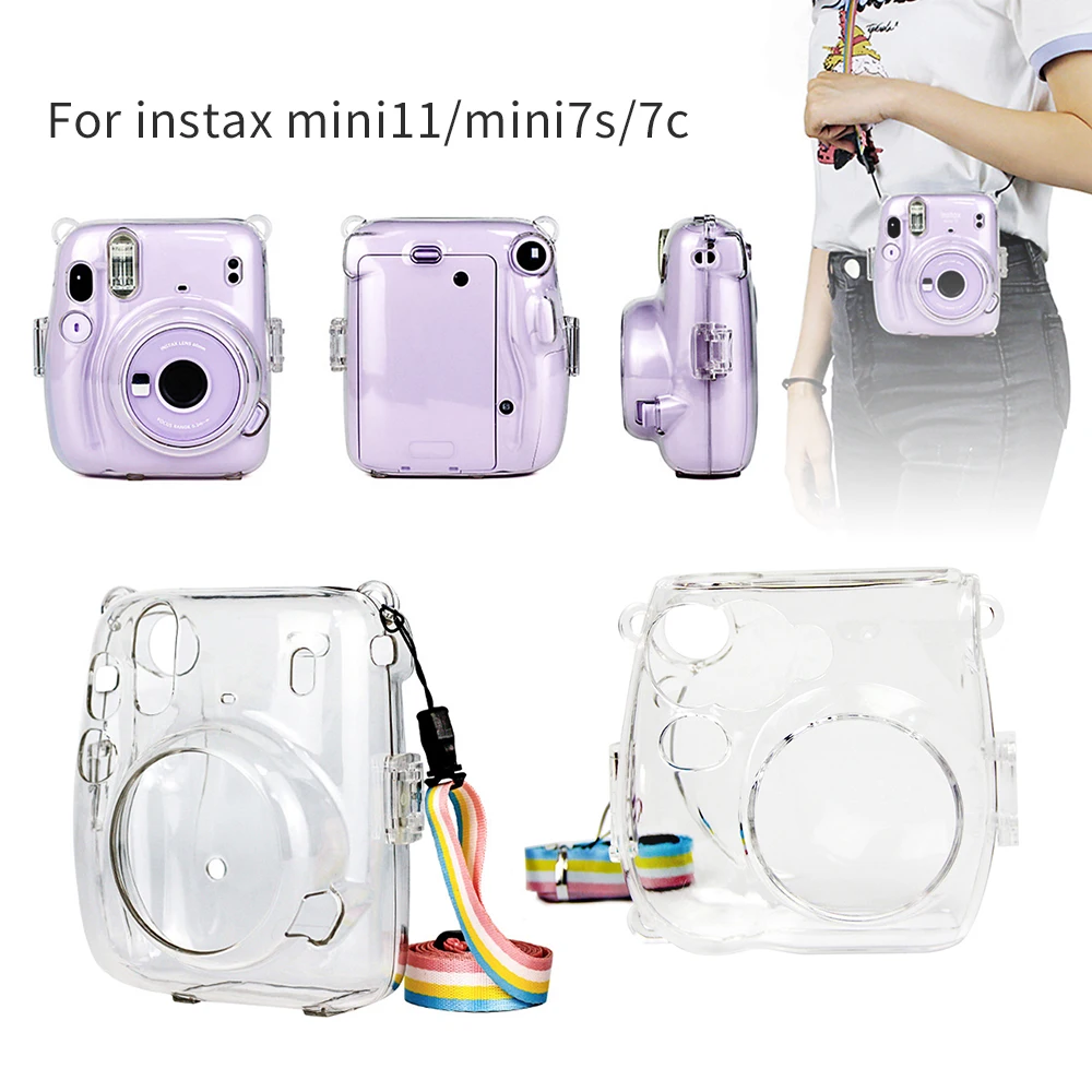 

Transparent Small Instant Camera Bag PVC Protector Cover Case with Shoulder Strap for Fujifilm Instax Mini 11 7s 7c Case Cover