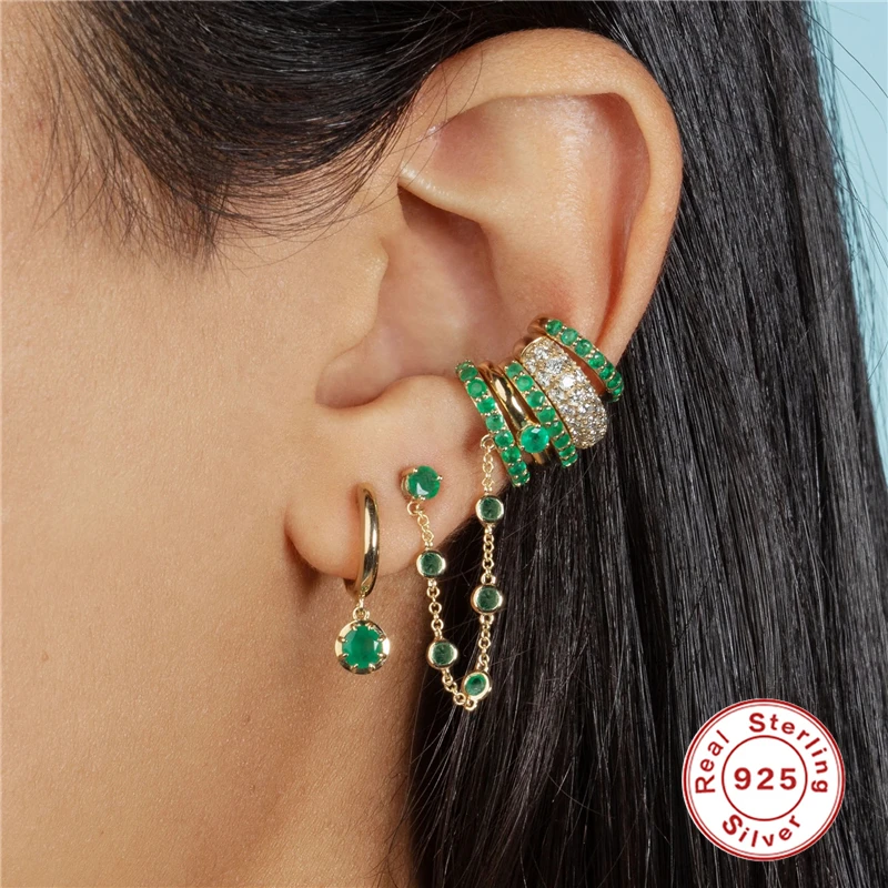 

Женские серьги-кольца из серебра 100% пробы, с разноцветными круглыми кристаллами