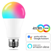 Smart Lamp LED E27 WiFi Light Bulb Work with Yandex Alice Alexa Google Assistant Siri Voice Control Color Change RGB ampère 220V