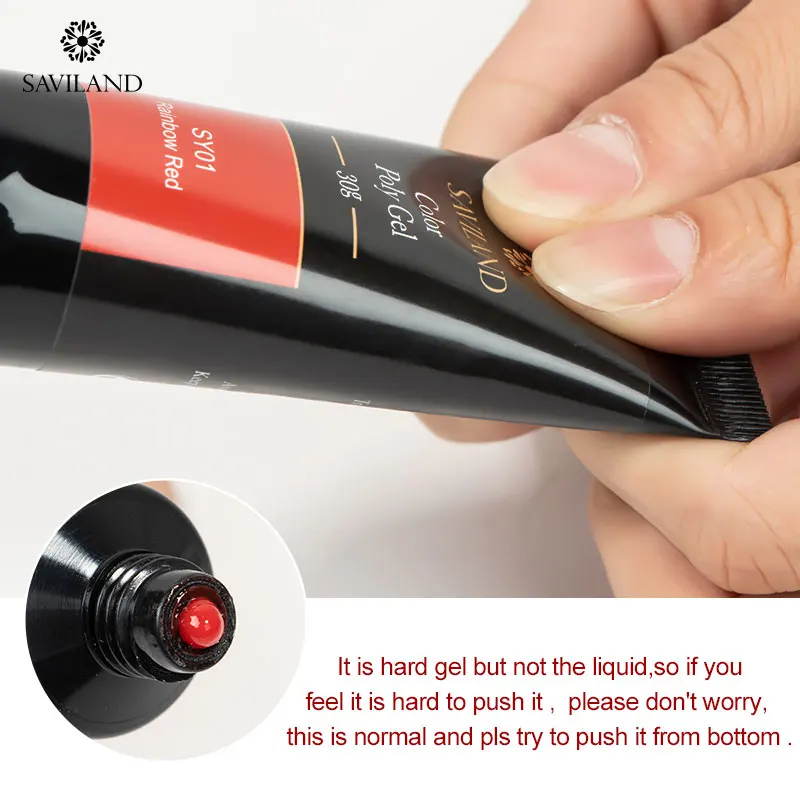 Saviland цветной полигель для наращивания ногтей блестящий акриловый гель УФ