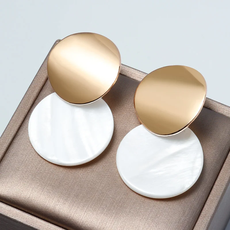 X &amp P новые модные круглые акриловые серьги для женщин винтажные Золотые